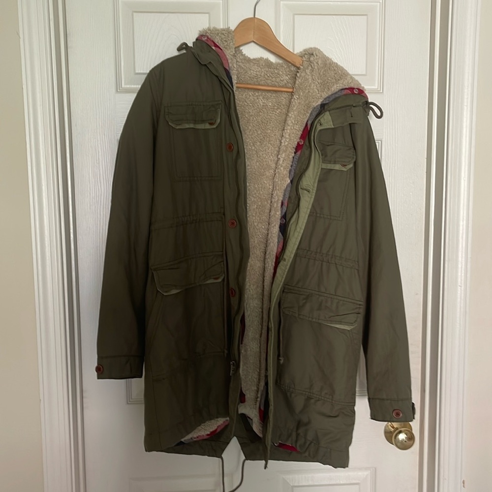 AMerican Eagle L woman 2-1 coat military green